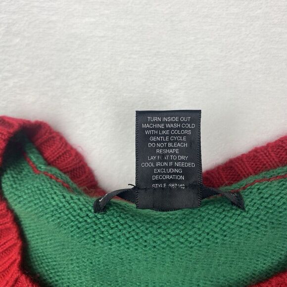 United States Sweaters Ugly Christmas ELF Sweater Womens Extra Small Green Red - Picture 6 of 7